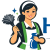 HouseMaid logo with housemaid illustration